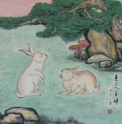 林石稳 国画  